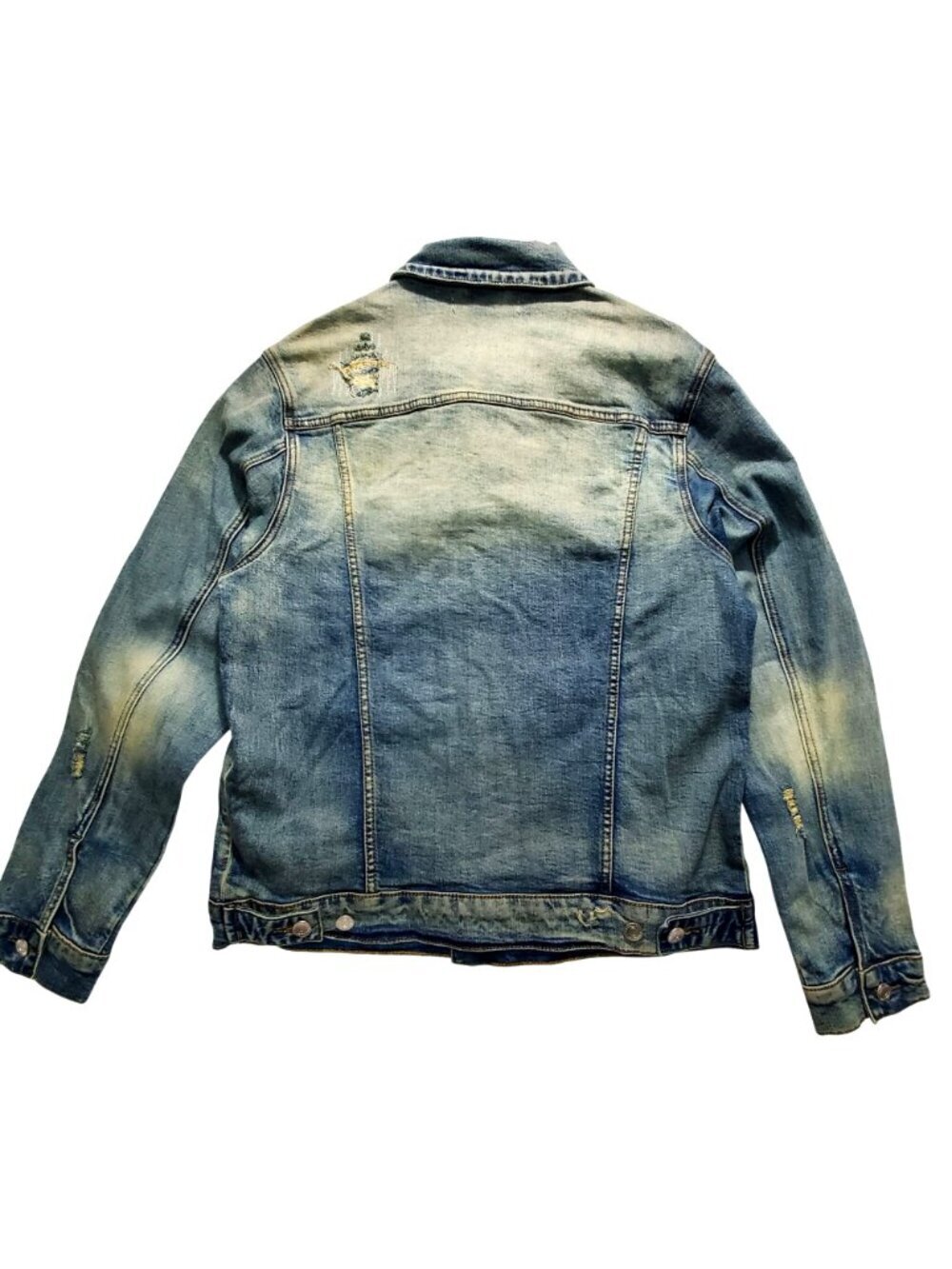 Embellish Mens Distressed Denim Jacket Size Large Blue Style EMBF121-200 NWT - Picture 2 of 15